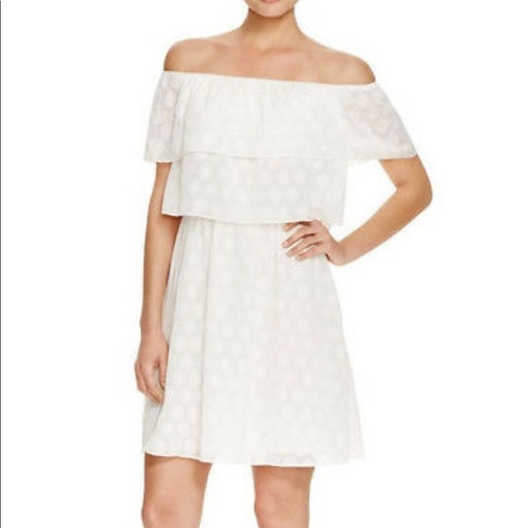COOPER & ELLA Off Shoulder White Tiered Dress - Picture 1 of 7